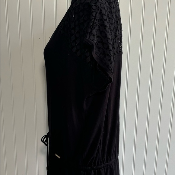 Calvin Klein Swimwear Crochet-Shoulder Tunic Cover Up Women's L/XL Black Dress - Picture 8 of 16
